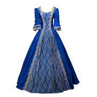 ROLECOS Womens Royal Retro Medieval Renaissance Dresses Lady Satin Masquerade Dress