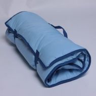 ROLLEE Solid Color Sleeping Bag- Color: Light Blue with Navy Cording