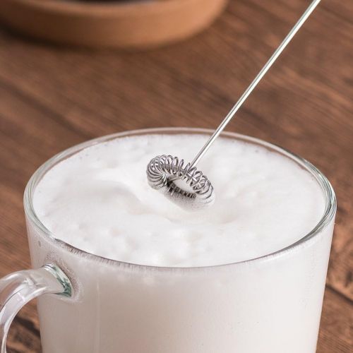  [아마존베스트]Electric Milk Frother Drink Mixer ROMAUNT Handheld Electric Battery Operated Frother Coffee Stainless Steel Foam Maker Perfect for Espresso, Latte, Cappuccino with Bonus Protective
