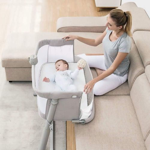  Baby Bassinet,RONBEI Bedside Sleeper Baby Bed Cribs,Baby Bed to Bed, Newborn Baby Crib,Adjustable Portable Bed for Infant/Baby Boy/Baby Girl (Bassinet)