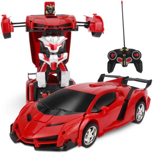  Locke Teddy 1:18 Model RC Car,Transformation Car Toy, RC Car One Button Deformation into Robot,Remote Control Car Transforming Robot, Deformation Toys Transform Car Robot for Kids