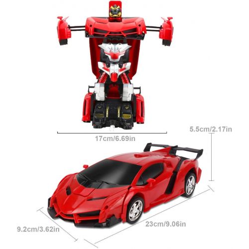  Locke Teddy 1:18 Model RC Car,Transformation Car Toy, RC Car One Button Deformation into Robot,Remote Control Car Transforming Robot, Deformation Toys Transform Car Robot for Kids