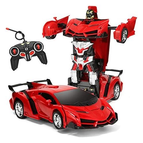  Locke Teddy 1:18 Model RC Car,Transformation Car Toy, RC Car One Button Deformation into Robot,Remote Control Car Transforming Robot, Deformation Toys Transform Car Robot for Kids