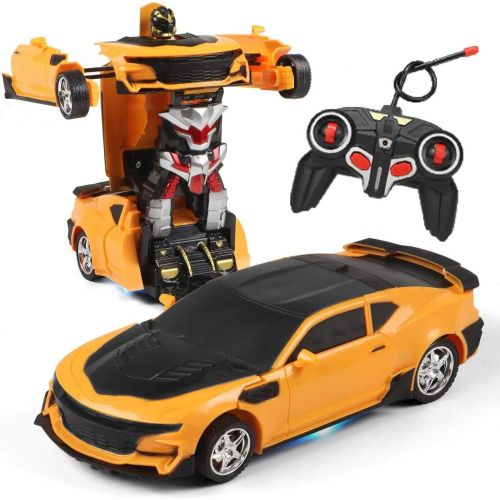  Locke Teddy 1:18 Model RC Car,Transformation Car Toy, RC Car One Button Deformation into Robot,Remote Control Car Transforming Robot, Deformation Toys Transform Car Robot for Kids