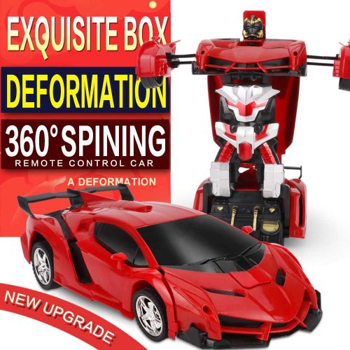  Locke Teddy 1:18 Model RC Car,Transformation Car Toy, RC Car One Button Deformation into Robot,Remote Control Car Transforming Robot, Deformation Toys Transform Car Robot for Kids