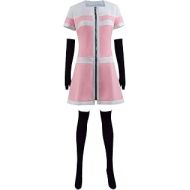 RongJun Womens Anime Akudama Drive Cosplay Dress Costume Pink Uniform Full Set for Halloween Party