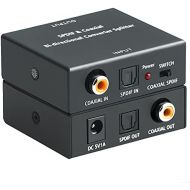 [아마존베스트]Optical-to-Coaxial or Coax-to-Optical Digital Audio Converter Adapter, ROOFULL Premium Bi-Directional Digital Coaxial to/from SPDIF Optical (Toslink) Audio Signal Converter/Repeate