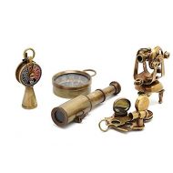 [아마존베스트]ROORKEE INSTRUMENTS (INDIA) A NAUTICAL REPRODUCTION HOUSE Nautical Gift Set-Miniature Telescope,Theodolite,Telegraph,Sextant,Compass/Accessorize a Steampunk Outfit