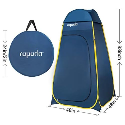  ROPODA Pop Up Tent 83inches x 48inches x 48inches, Upgrade Privacy Tent, Porta-Potty Tent Includes 1 Removable Bottom, 8 Stakes, 1 Removable Rain Cover, 1 Carrying Bag