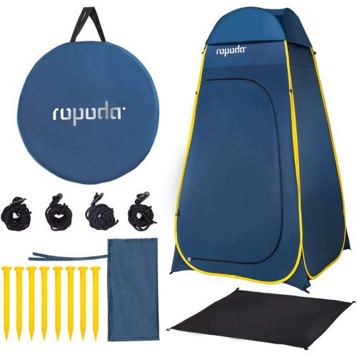  ROPODA Pop Up Tent 83inches x 48inches x 48inches, Upgrade Privacy Tent, Porta-Potty Tent Includes 1 Removable Bottom, 8 Stakes, 1 Removable Rain Cover, 1 Carrying Bag