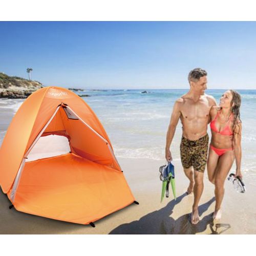  ROPODA Beach Tent, Portable Pop up Sun Shelter-Automatic Instant Family UV 2-3 Person Canopy Tent for Camping,Fishing,Hiking,Picnicing-Outdoor Ultralight Canopy Cabana Tents with C