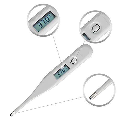  ROUNYY Fieberthermometer Child Adult Body Digital LCD Thermometer Temperature Measurement USSP (Weiss)