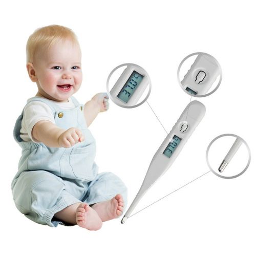  ROUNYY Fieberthermometer Child Adult Body Digital LCD Thermometer Temperature Measurement USSP (Weiss)