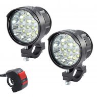 ROUP 2 Pack YPH-100 25W LED Floodlight Headlight Work Light Driving Fog Spot Lamp Universal for All Motorcycle Motorbike Truck Off-Road 4X4 ATV Tractor