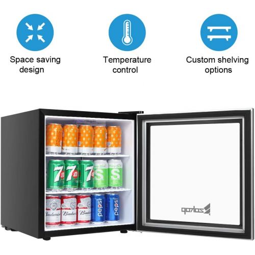  [아마존베스트]ROVSUN Beverage Refrigerator Cooler, 60 Can Mini Fridge for Soda Beer Wine Water, Small Drink Dispenser Machine for Office Bar Dorm Apartment with Glass Door, Removable Shelves