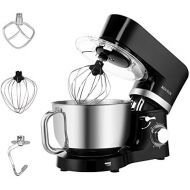 [아마존베스트]ROVSUN 5.8 Quart Stand Mixer, 660W 6-Speed Electric Tilt-Head Kitchen Food Mixer with Stainless Steel Bowl, Dough Hook, Beater, Whisk (Black)