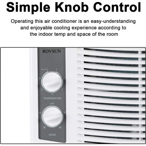  ROVSUN 5000 BTU Window Air Conditioner, Energy Saving AC Unit with Mechanical Controls, Ideal for Rooms up to 150 Square Feet, 115V/60Hz, White