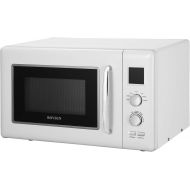 ROVSUN 0.9 Cu.ft Retro Countertop Microwave Oven, 900W, 5 Micro Power, Auto Cooking & Delayed Start Function, with Glass Turntable, Viewing Window, Child Lock, ETL Certificated (Wh