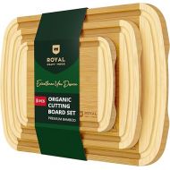 ROYAL CRAFT WOOD Luxury Cutting Boards for Kitchen - Reversible Wood Cutting Board Set, Thick Chopping Board - Wooden Cutting Board Set Bamboo Cutting Board for Meat, (Set of 3)