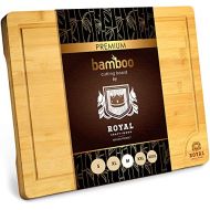 ROYAL CRAFT WOOD Bamboo Cutting Boards for Kitchen Kitchen Chopping Board for Meat (Butcher Block) Cheese and Vegetables Wooden Cutting Board Heavy Duty Serving Tray with Handles (Medium,10 x 15)