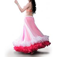 ROYAL SMEELA Belly Dance Skirt ATS Tribal Bellydance Voile Tiered Maxi Full Slit Skirt