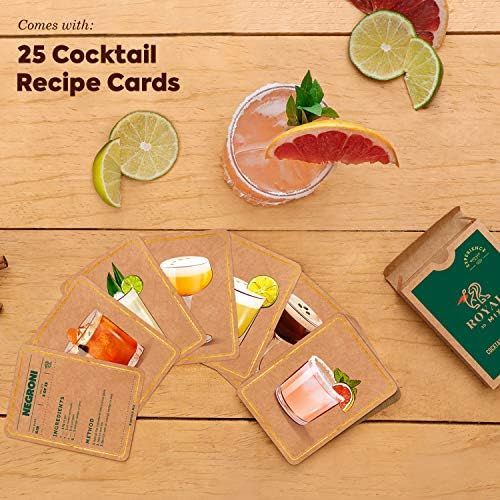  [아마존베스트]ROYALE MIX Mixology Bartender Kit with Stand - Rustproof Cocktail Set - Bar Sets for the Home with Cocktail Kit Cards - Bar Kit for Special Occasions for Him & Her - Stainless Steel Bartender