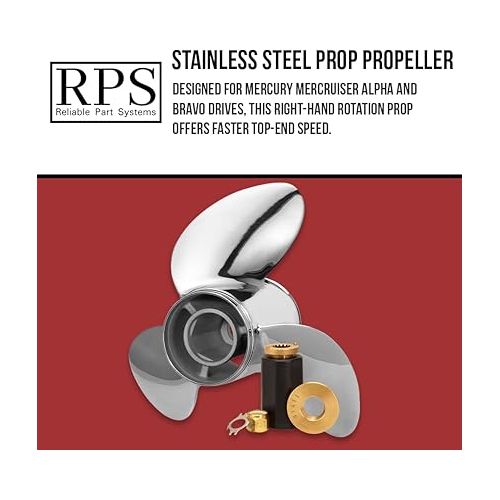  RPS Stainless Steel Prop Propeller 14 1/4 14.25 X 21 RH Alpha for Mercury Mercruiser Alpha One