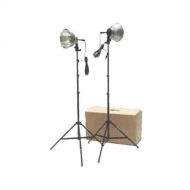 RPS Studio 1000 Watt Two Light Kit with 10 Diameter Aluminum Reflectors and Umbrella Holder, 7 Feet Light Stand, Storage Box