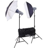 RPS (Dotline) RPS Studio RS-SR300DK 600 WattSecond Portable 2 Monolite Lighting Kit with 2 Strobes & Reflectors, 1 Softbox, 1 Umbrella, 2 Stands, Infrared Trigger & Case