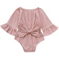 RQWEIN Baby Toddler Newborn Infant Baby Girl Ruffle Blouse Romper Summer Cute Short Jumpsuit Clothes by RQWEIN