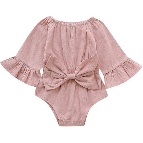  RQWEIN Baby Toddler Newborn Infant Baby Girl Ruffle Blouse Romper Summer Cute Short Jumpsuit Clothes by RQWEIN