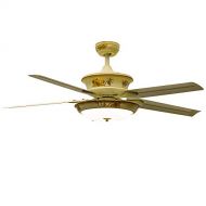 RS Lighting Metal Ceiling Fan -52 Inch with Remote Control Home Decoration Living Room Bedroom 5 Reversible Blades Quiet Fans Chandelier