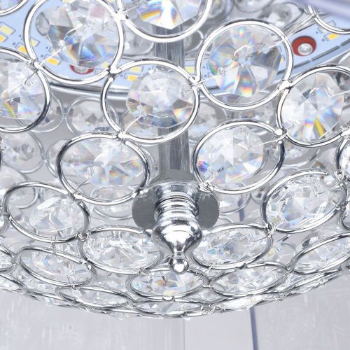  RS Lighting Modern Fashion 42-Inch Blades Ceiling Fan With Led Lights Transparent 8-Leaf Folding Chrome Fan Crystal Chandelier for Living Room Bedroom Ceiling Lamp Fixture (Chorme)