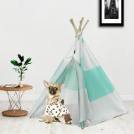 RSFZ Pet Teepee for Cats Dogs Rabbits- Indoor or Outdoor Portable Pet Tents & House with Floor, 24inch Tall for Pets up to 18Lbs