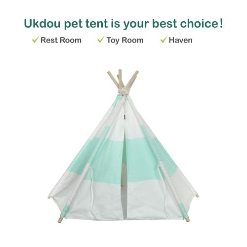  RSFZ Pet Teepee for Cats Dogs Rabbits- Indoor or Outdoor Portable Pet Tents & House with Floor, 24inch Tall for Pets up to 18Lbs