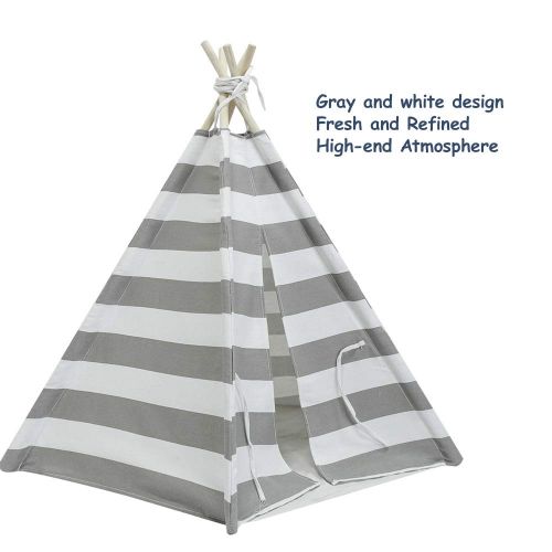  RSFZ Pet Teepee for Cats Dogs Rabbits- Indoor or Outdoor Portable Pet Tents & House with Floor, 24inch Tall for Pets up to 18Lbs