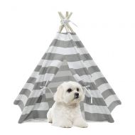RSFZ Pet Teepee for Cats Dogs Rabbits- Indoor or Outdoor Portable Pet Tents & House with Floor, 24inch Tall for Pets up to 18Lbs