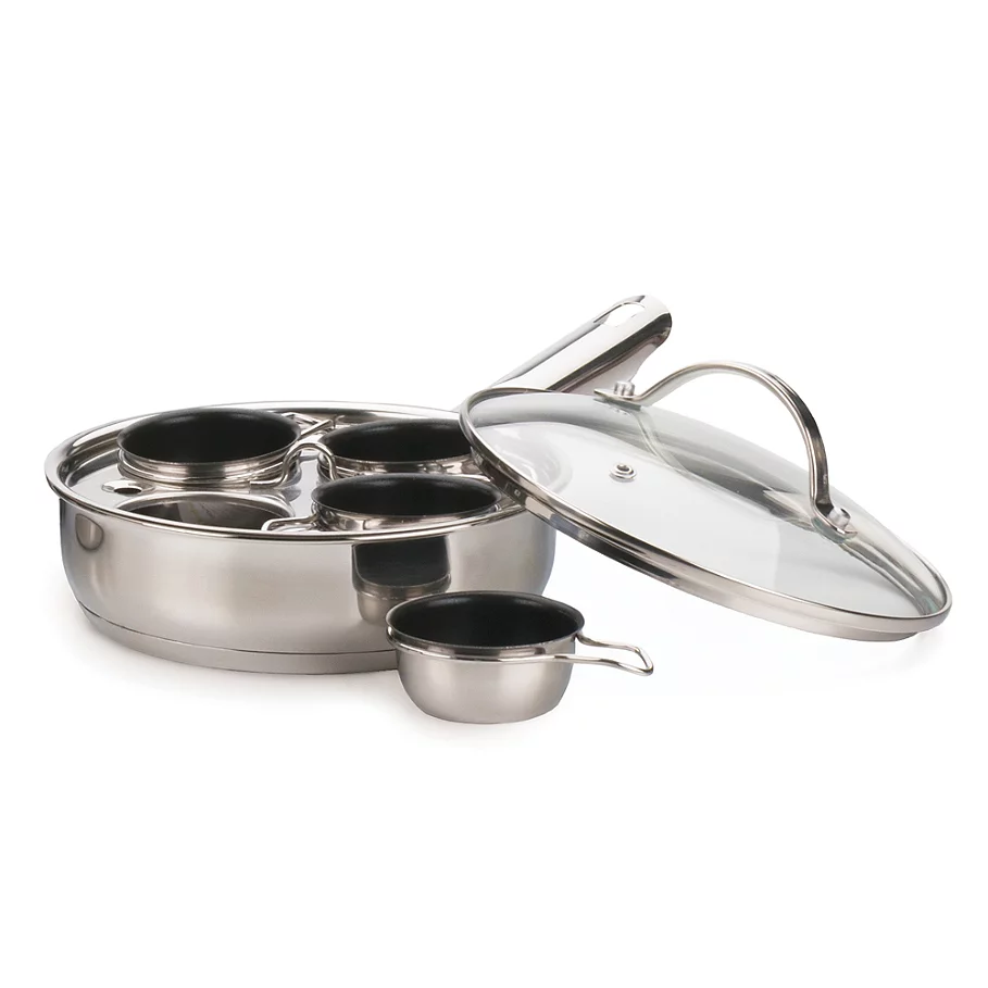  RSVP Endurance 4-Egg Poacher Set in Stainless Steel