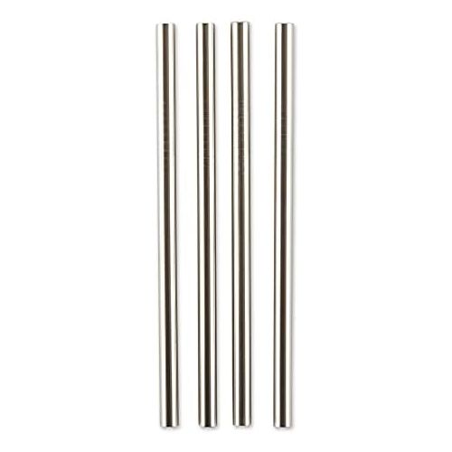  RSVP International Endurance Reusable Straws, Set of 4 - Stainless Steel, 5 | Fits Most Tumblers | Reusable | Scratch & Rust Resistance | Unbendable & Unbreakable | Dishwasher safe