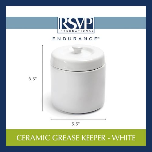  RSVP International White Stoneware Grease Keeper
