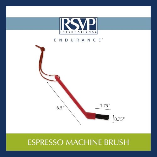  RSVP International Espresso Coffee Kitchen Cleaning Tool, Machine Brush, Red