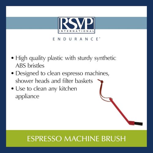  RSVP International Espresso Coffee Kitchen Cleaning Tool, Machine Brush, Red