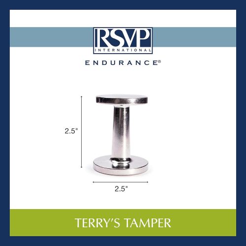  RSVP International (TAM) Dual Sided Coffee Espresso Tamper | Two Flat Tamping Sides | Distribute, Compress & Level Ground Coffee | For Coffee Shops or Home Use: Espresso Machine Ac