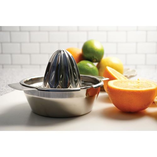 RSVP International Endurance (JUC-1) Manual Hand Citrus Juicer Squeezer, Stainless Steel, 12 Once | For Oranges, Grapefruit, Lemon, Limes & More | Dishwasher Safe, Multi Color: Han