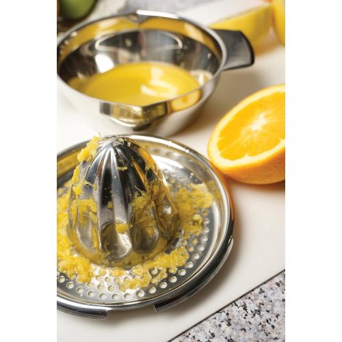  RSVP International Endurance (JUC-1) Manual Hand Citrus Juicer Squeezer, Stainless Steel, 12 Once | For Oranges, Grapefruit, Lemon, Limes & More | Dishwasher Safe, Multi Color: Han