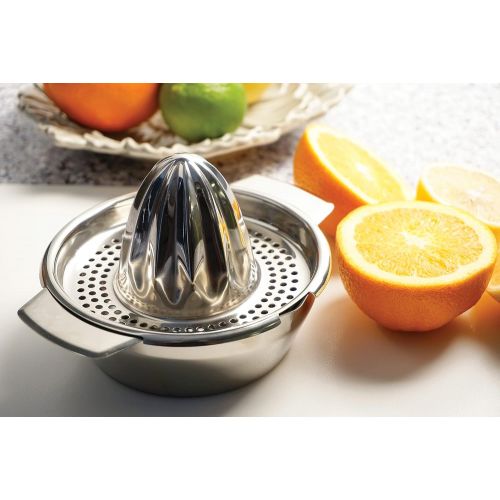  RSVP International Endurance (JUC-1) Manual Hand Citrus Juicer Squeezer, Stainless Steel, 12 Once | For Oranges, Grapefruit, Lemon, Limes & More | Dishwasher Safe, Multi Color: Han