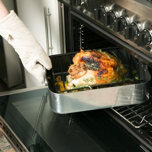  RSVP International (RLP) Hercules Turkey Roasting & Lasagna Pan, 16 x 12 or 24 Pound Turkey | Commercial Quality Aluminum | Large Handles & Non-Stick | Dishwasher Safe & Heat Resis