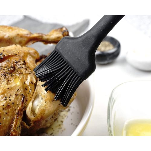  RSVP International (EBB-TQ) Silicone Basting Brush, Black, 8.75 Gently Spreads Butter, Sauces, Marinades, & More Dishwasher Safe & Heat Resistant BBQ Grill, Baking, Preparing Meats