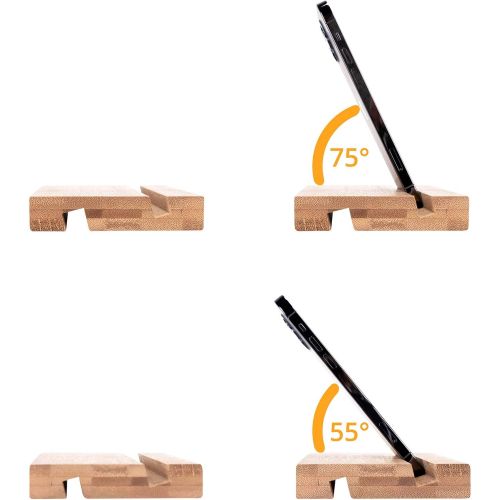  [아마존베스트]RSW24 2pcs Bamboo Tablet Stand Phone Holder Universal for Smartphone, iPad, iPhone, Samsung, Xiaomi Etc.