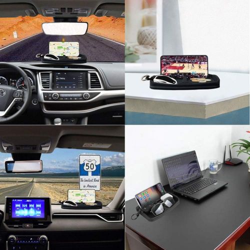  [아마존베스트]RSZX Universal Car Dash Grip Pad for Cell Phone Anti-Slip Durable Silicone Container Dashboard Pad Storage Mat, Cell Phone Holder, Sun Glasses Stand,GPS Navigation Holder,Cards pad (Bla